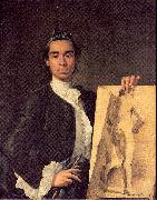 Portrait of the Artist Holding a Life Study, Melendez, Luis Eugenio